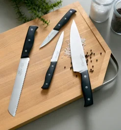 Knife Sets^Lion Sabatier Austral knife set 4 pieces, Steel-black Silver-coloured