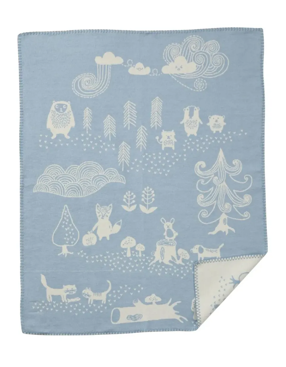 Discount Klippan Yllefabrik Little bear childrens blanket, Blue