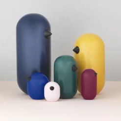 Wooden Figures^Normann Copenhagen Little Bird colour, magenta, 5 cm Pink