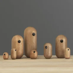 Wooden Figures^Normann Copenhagen Little Bird oak, 3 cm Beige