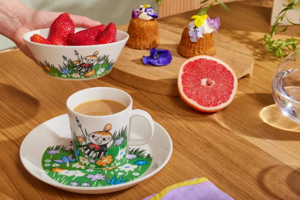 Moomin Bowls^Moomin Arabia Little My and meadow Moomin bowl, White- Multi