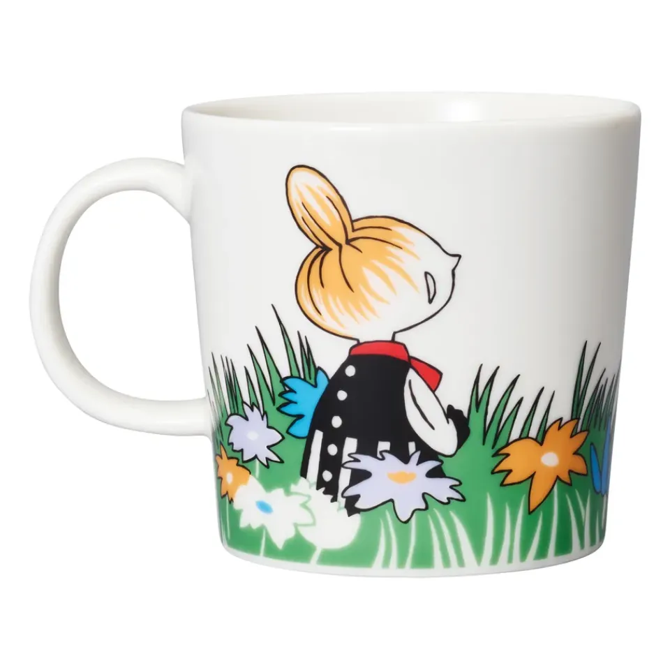 Clearance Moomin Arabia Little My and meadow Moomin mug, White- Multi