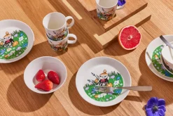 Clearance Moomin Arabia Little My and meadow Moomin mug, White- Multi