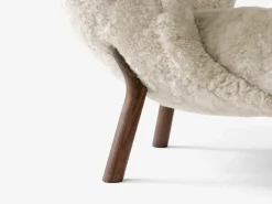 Armchairs & Footstools^&Tradition Little Petra VB1 armchair incl. pouffe ATD1, Oiled walnut-Moonlight Beige