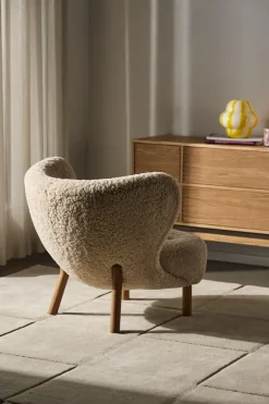 Armchairs & Footstools^&Tradition Little Petra VB1 armchair, White oiled oak-Moonlight Beige