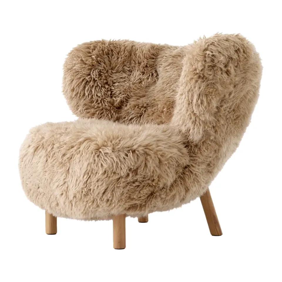 Armchairs & Footstools^&Tradition Little Petra VB1 armchair, Oiled oak-Sheepskin honey Beige
