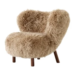 Armchairs & Footstools^&Tradition Little Petra VB1 armchair, Oiled walnut-Sheepskin honey Beige