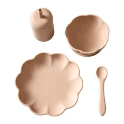 Table Settings & Starter Sets^Jack o Juno Little Poppy children's dinner set 4 pieces, Oatmeal White