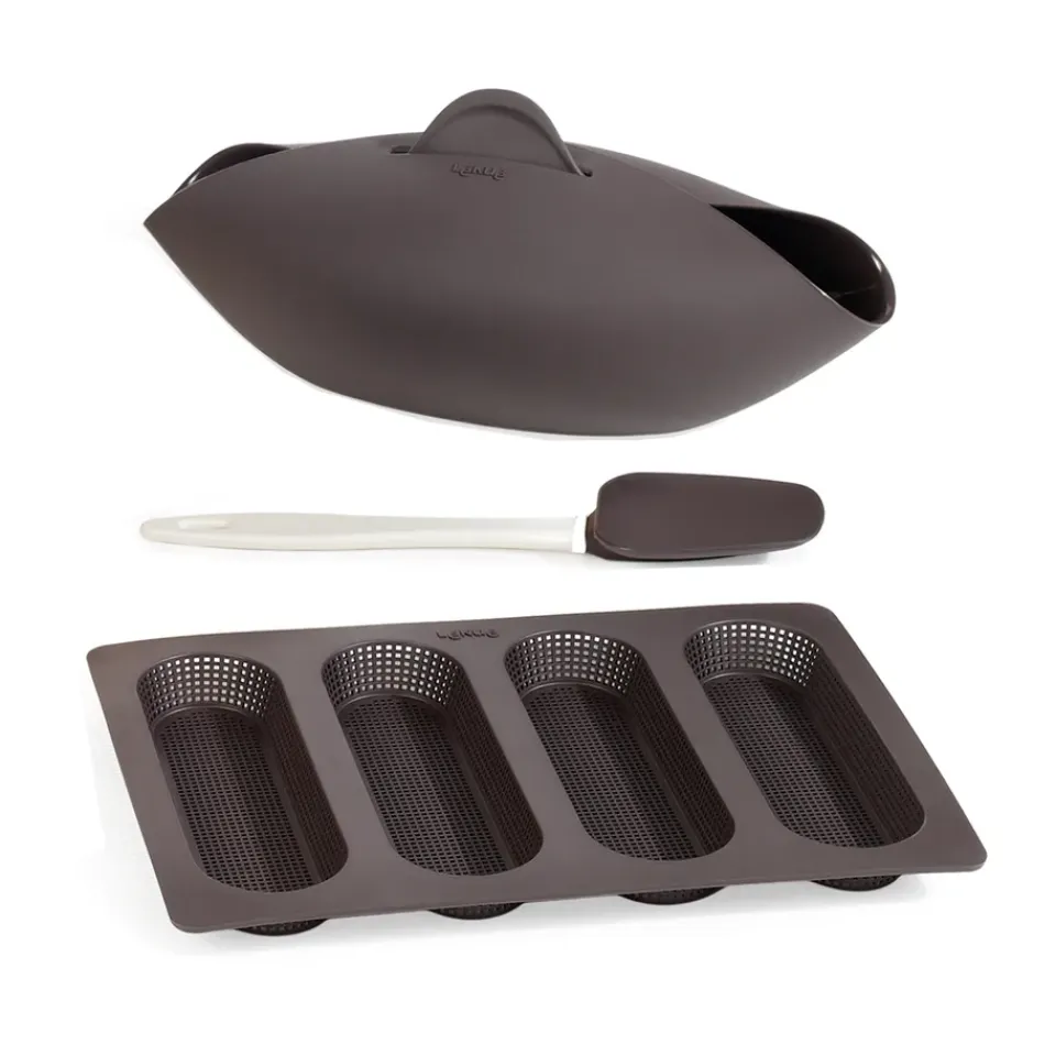 Bread Tins^Lékué bread baking kit 3 pieces, Brown