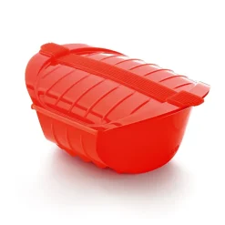 Best Lékué deep steamer micro 1–2 servings., Red