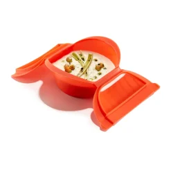 Best Lékué deep steamer micro 1–2 servings., Red