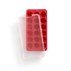 Best Lékué round ice cube mold silicone with lid, Red
