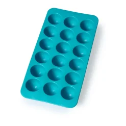 Best Lékué round ice cube mold silicone with lid, Turquoise Blue