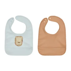 Outlet OYOY Lobo Lion bib 2 parts, Caramel-ice Blue BlueBeige