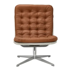 Armchairs & Footstools^1898 Loholm armchair with swivel function, Cognac leather-Bern 0341 Beige