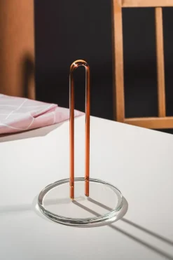 Muurla Loop kitchen paper holder 26 cm, Clear-amber Transparent