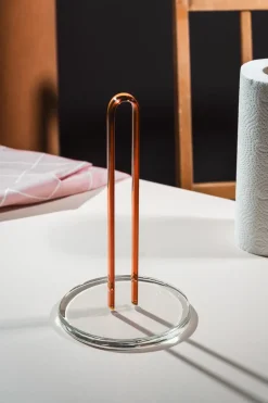 Muurla Loop kitchen paper holder 26 cm, Clear-amber Transparent