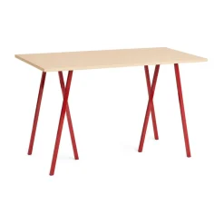 Online HAY Loop Stand dining table 77,5x160 cm, Maroon red-clear lacq. oak RedBrown