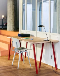 Online HAY Loop Stand dining table 77,5x160 cm, Maroon red-clear lacq. oak RedBrown
