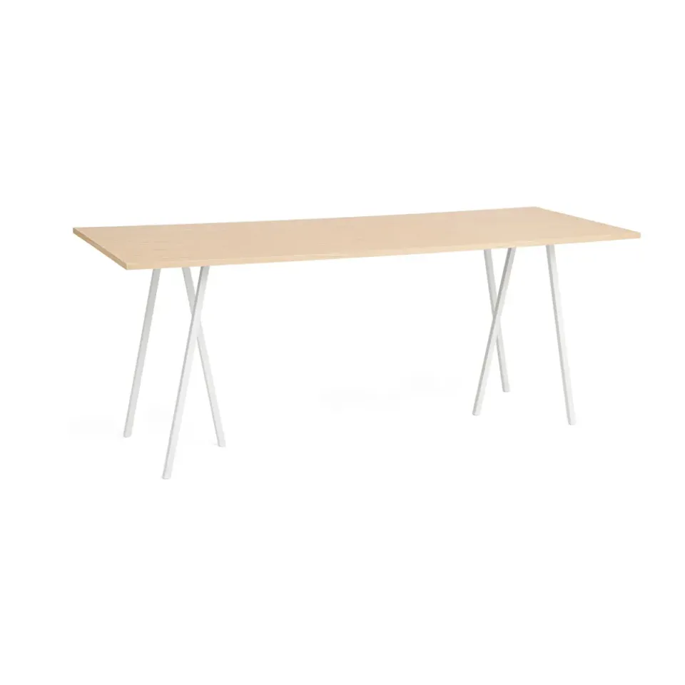 Bar Tables^HAY Loop Stand incl. support bar table 92,5x250 cm, White-clear lacq. oak WhiteBrown