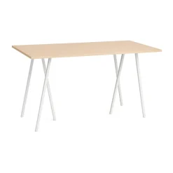 Bar Tables^HAY Loop Stand incl. support bar table 87,5x180 cm, White-clear lacq. oak WhiteBrown