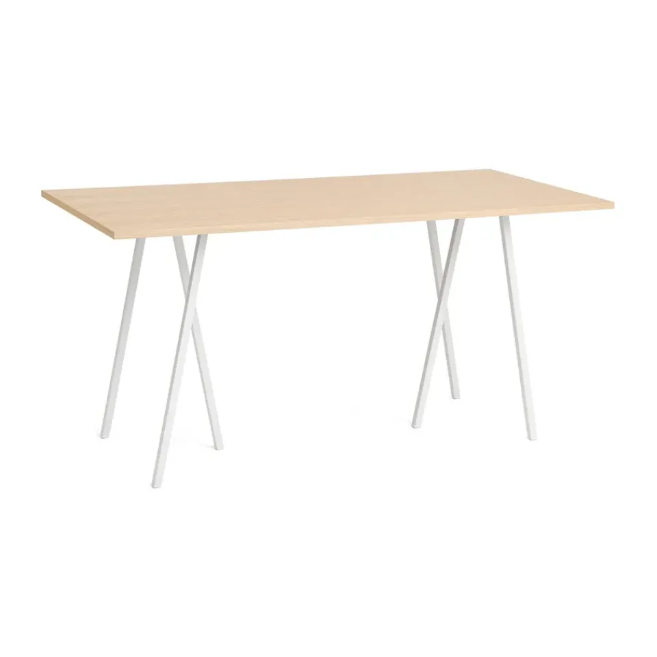 Bar Tables^HAY Loop Stand incl. support bar table 92,5x200 cm, White-clear lacq. oak WhiteBrown