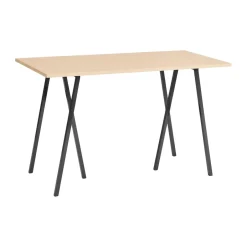 Discount HAY Loop Stand incl. support bar table 77,5x160 cm, Black-clear lacq. oak BlackBrown