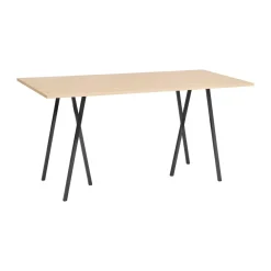 Bar Tables^HAY Loop Stand incl. support bar table 92,5x200 cm, Black-clear lacq. oak BlackBrown