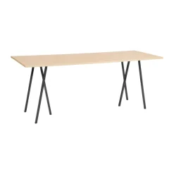 Bar Tables^HAY Loop Stand incl. support bar table 92,5x250 cm, Black-clear lacq. oak BlackBrown
