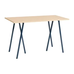 Bar Tables^HAY Loop Stand incl. support bar table 77,5x160 cm, Deep blue-clear lacq. oak BlueBrown