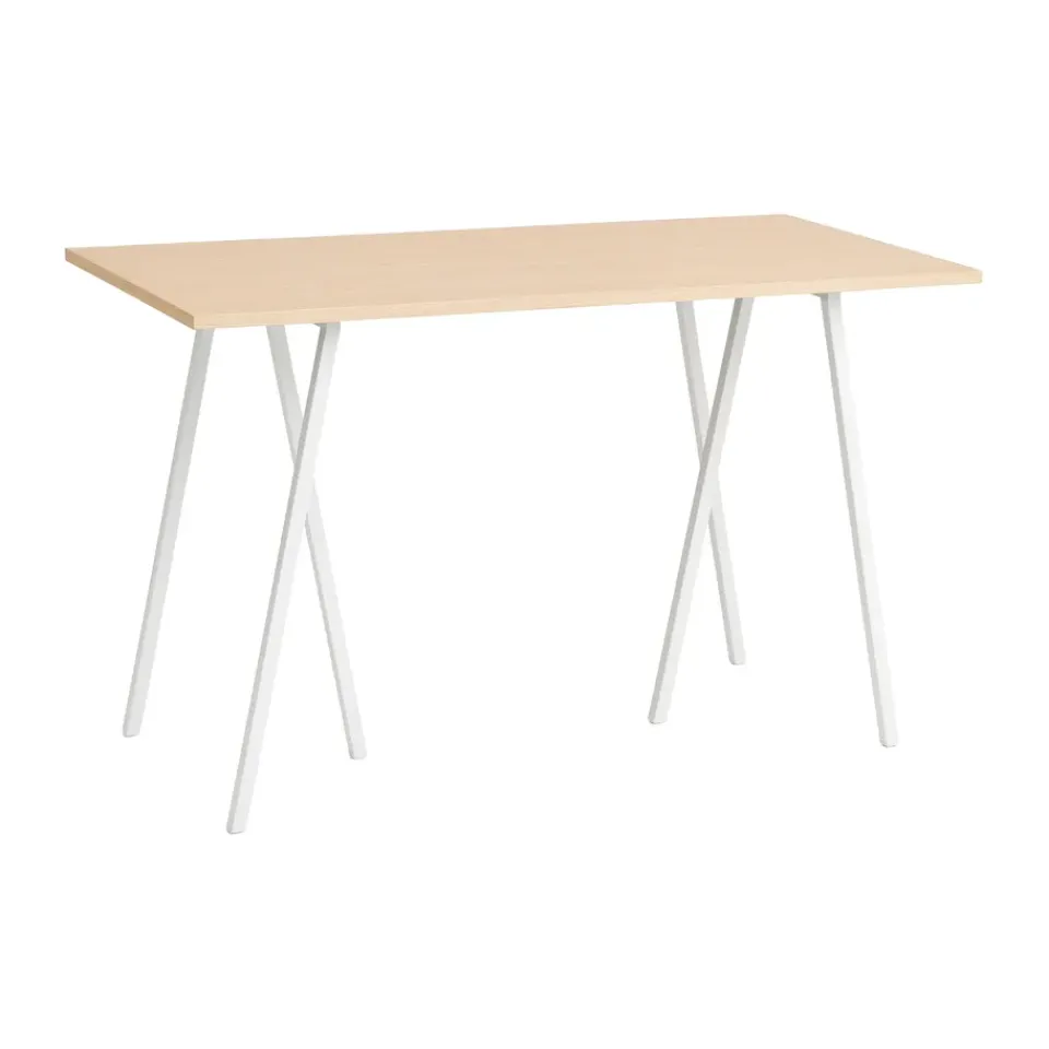 Bar Tables^HAY Loop Stand incl. support bar table 77,5x160 cm, White-clear lacq. oak WhiteBrown