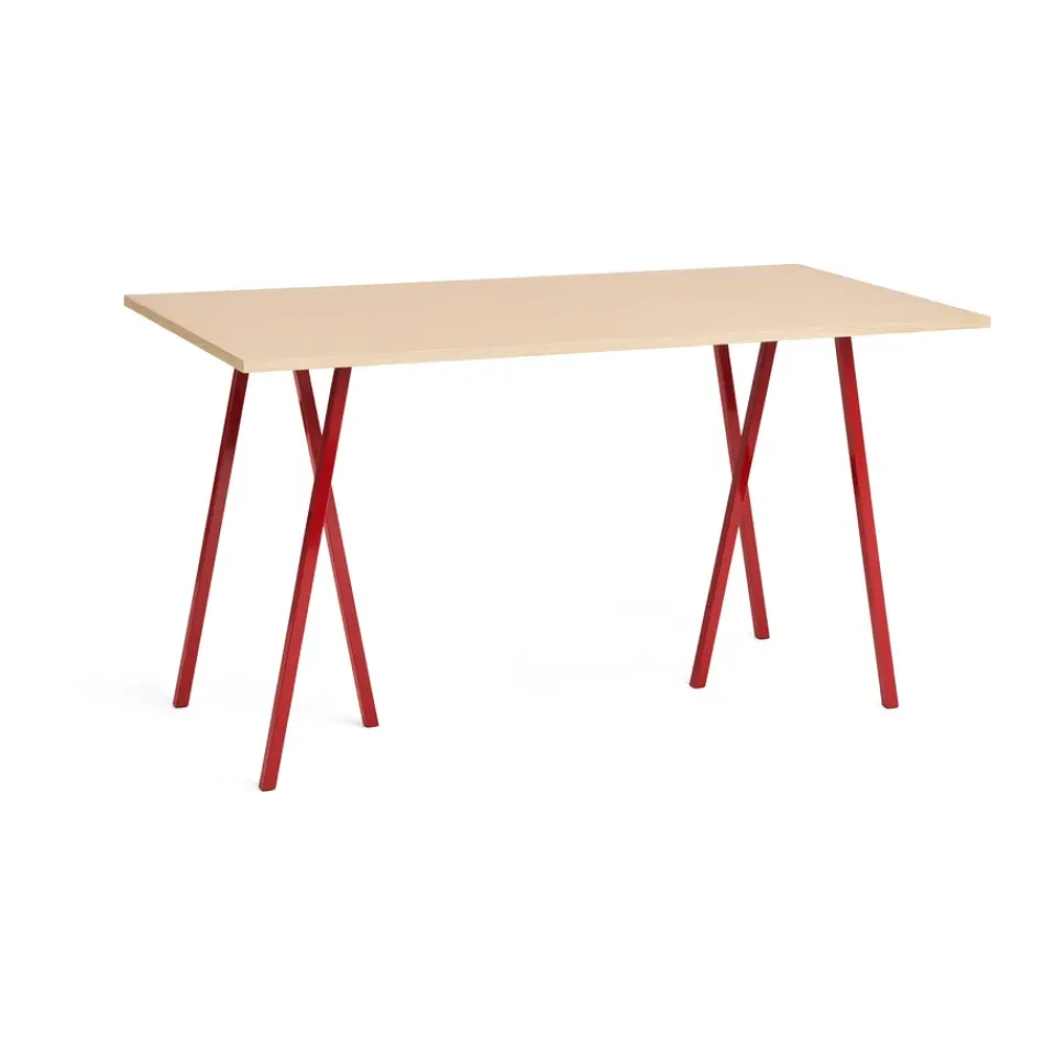 Bar Tables^HAY Loop Stand incl. support bar table 87,5x180 cm, Maroon red-clear lacq. oak RedBrown