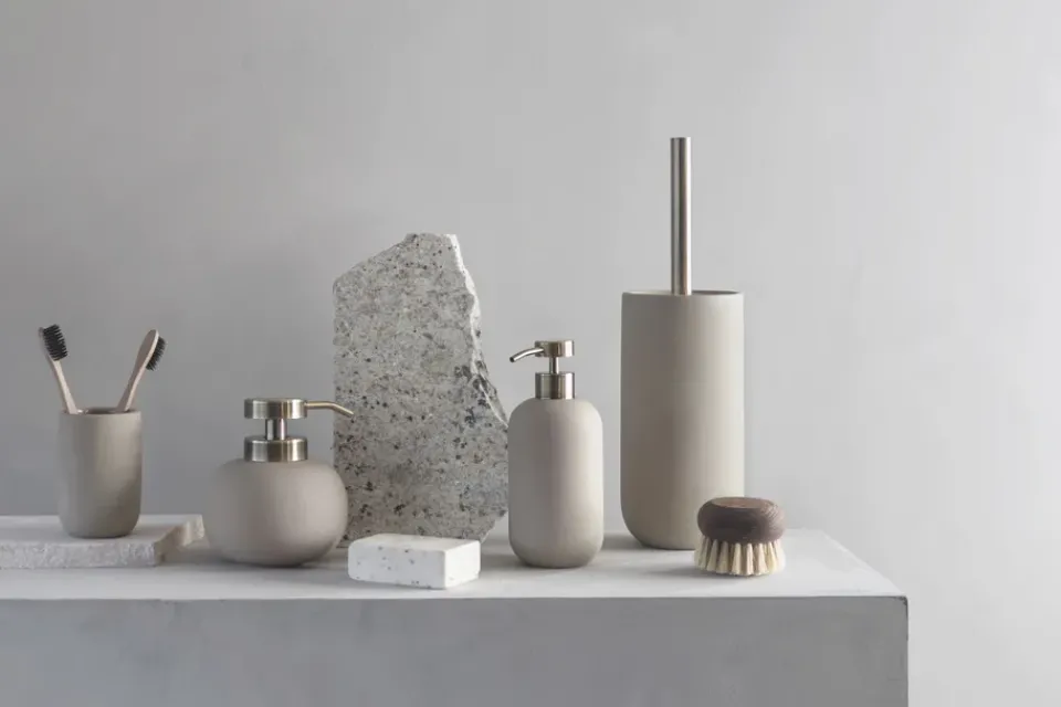 Discount Mette Ditmer Lotus ceramic toilet brush, Sand Beige