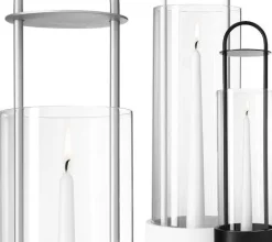 Tea Light Holders, Lanterns & Candle Dishes^Design House Stockholm Lotus hurricane lantern, white Transparent