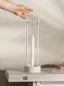 Tea Light Holders, Lanterns & Candle Dishes^Design House Stockholm Lotus hurricane lantern, white Transparent