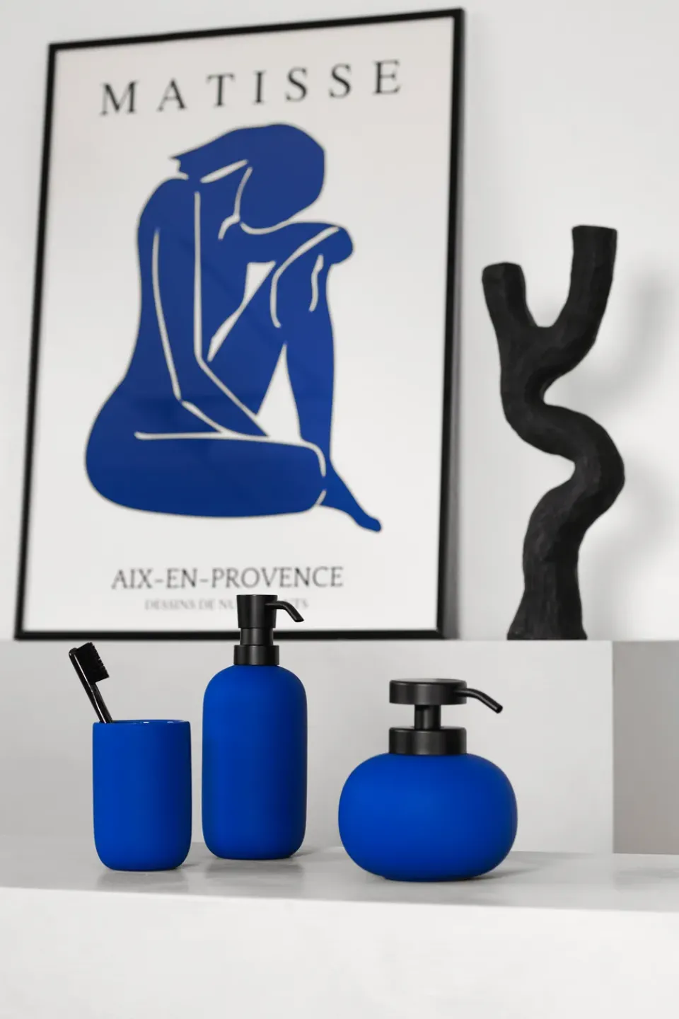 Soap Dispensers & Dishes^Mette Ditmer Lotus soap dispenser high, Cobalt Blue
