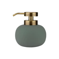 Soap Dispensers & Dishes^Mette Ditmer Lotus soap dispenser low, Frost green GreenGold-coloured