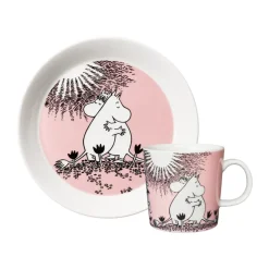 Table Settings & Starter Sets^Moomin Arabia Love 30 Years Moomin Mug & Plate, 2 pieces Pink