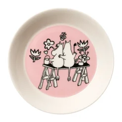 Clearance Moomin Arabia Love 30 Years Moomin Saucer, Ø15 cm Pink