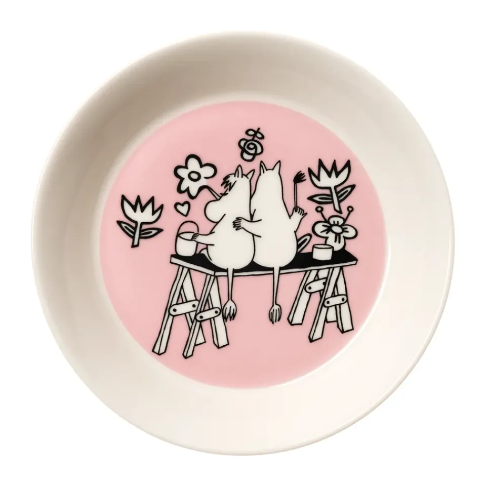 Clearance Moomin Arabia Love 30 Years Moomin Saucer, Ø15 cm Pink