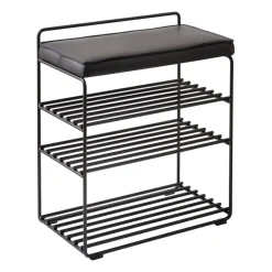 Stools^Maze Lower East Seat shelf-stool 50x28x58 cm, - leather Black