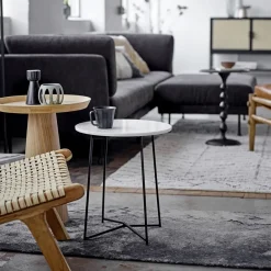 Side Tables^Bloomingville Luana side table Ø44 cm, oak Gold-coloured