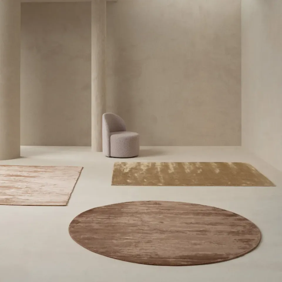 Clearance Linie Design Lucens rug round, Mustard Yellow