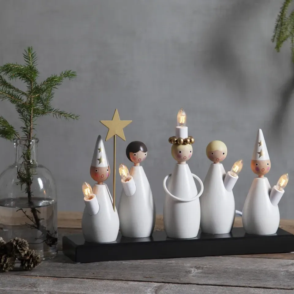 Advent Lights^Star Trading Lucia Choir candle arch, White