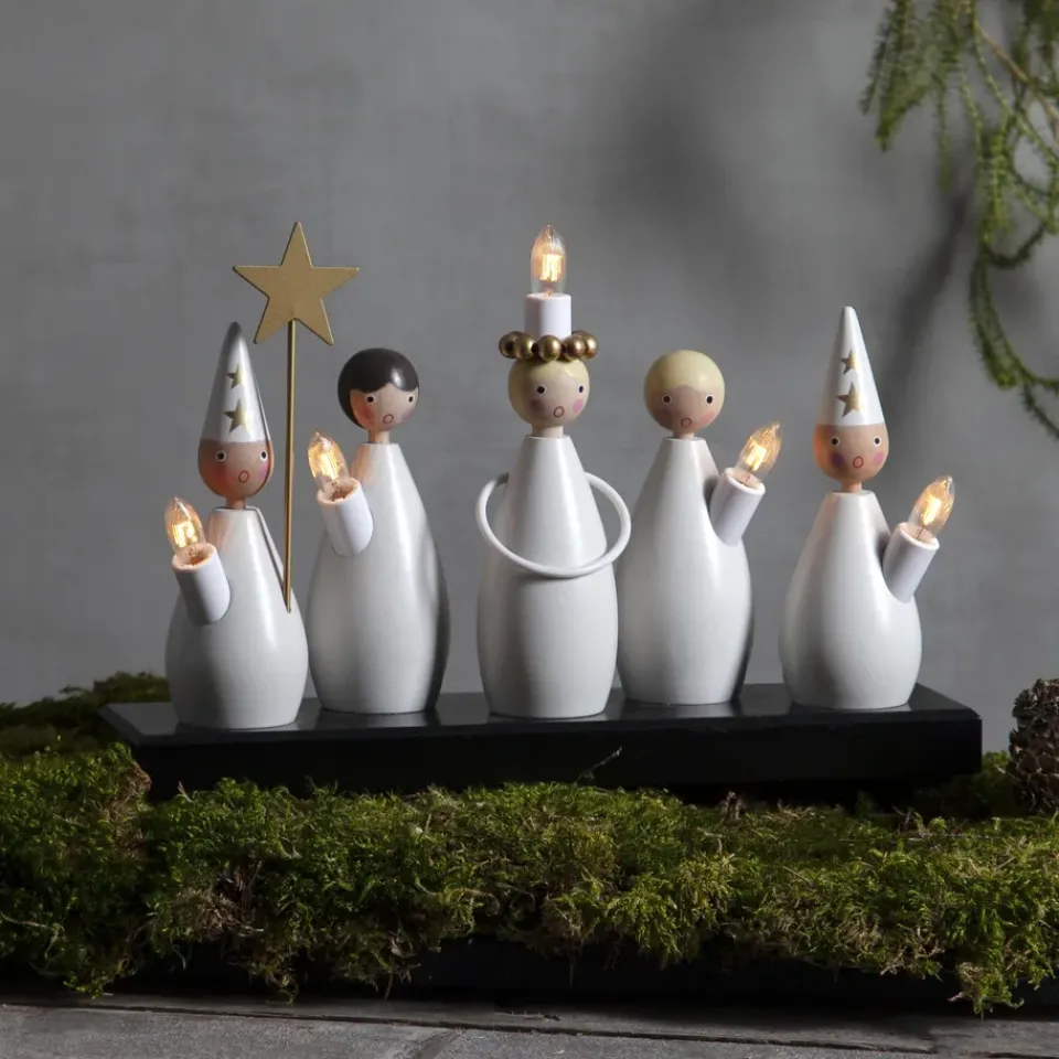 Advent Lights^Star Trading Lucia Choir candle arch, White