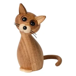 Wooden Figures^Spring Copenhagen Lucky cat decoration, Oak Brown