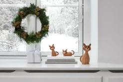 Wooden Figures^Spring Copenhagen Lucky cat decoration, Oak Brown