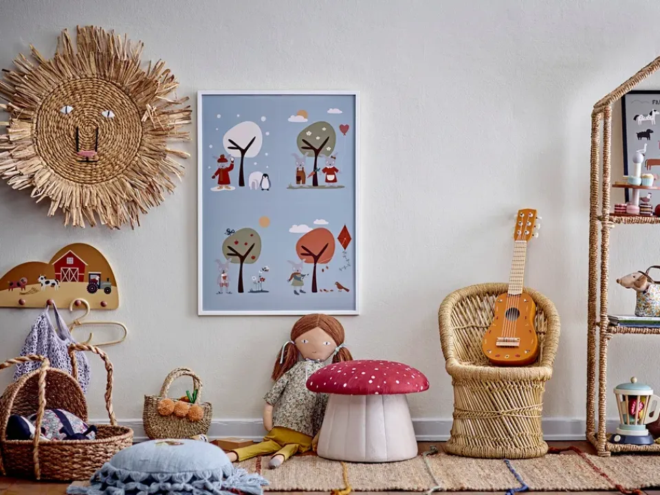 Children's Chairs|Children's Chairs^Bloomingville Lue pouf Ø37x30 cm, Red