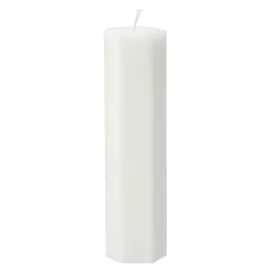 Candles^Scandi Essentials Luminous Spider web block candle, Ø6x20 cm White