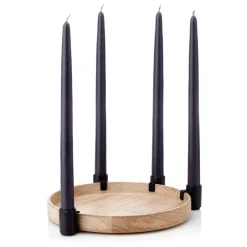 Discount Applicata Luna candleholder, oak-black BrownBlack